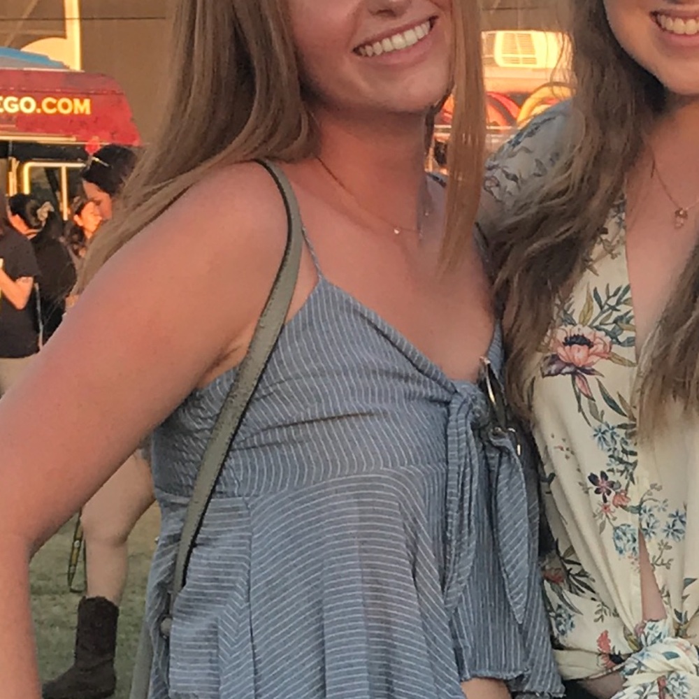 Striped Blue Sleeveless Top